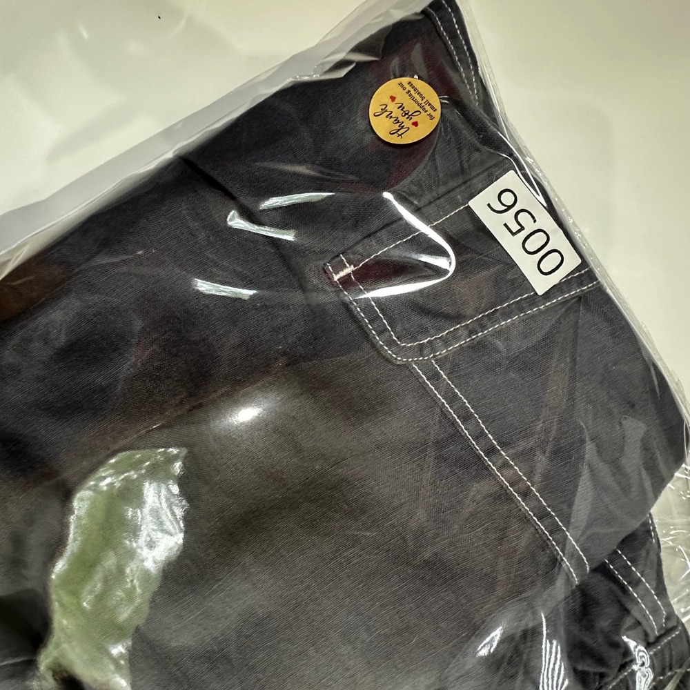 Nicole Miller 100% Linen Cargo Pants Gray XL Elastic Waist Joggers New - Picture 12 of 12